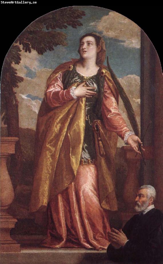 Paolo Veronese Sta Lucia och en donator